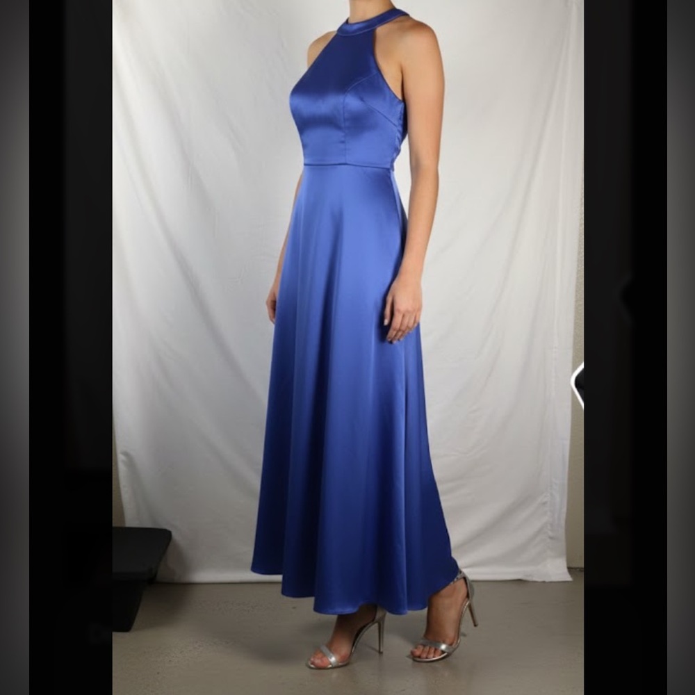 Sleek Purple Maxi Dress with Bow Detail